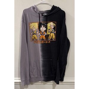 Dragon Ball Z Men's XL Hoodie Sweatshirt Black Purple Pullover Fleece Anime